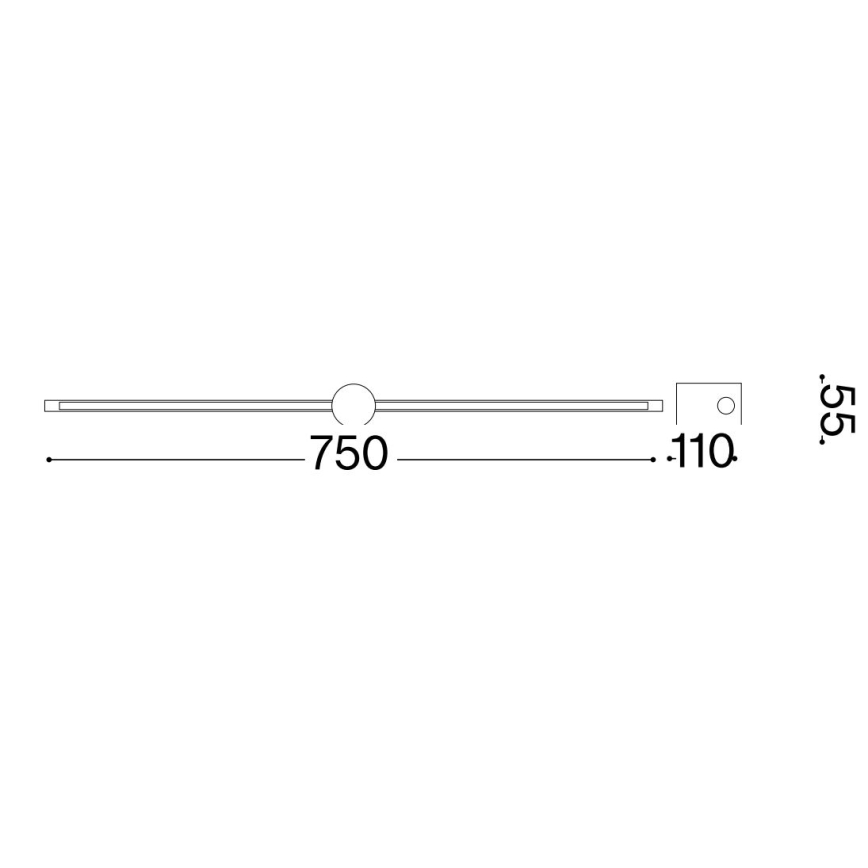 Ideal Lux - LED Svetilka za slike FILO LED/13W/230V 75 cm CRI 90 črna