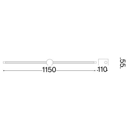 Ideal Lux - LED Svetilka za slike FILO LED/16W/230V 115 cm CRI 90 črna