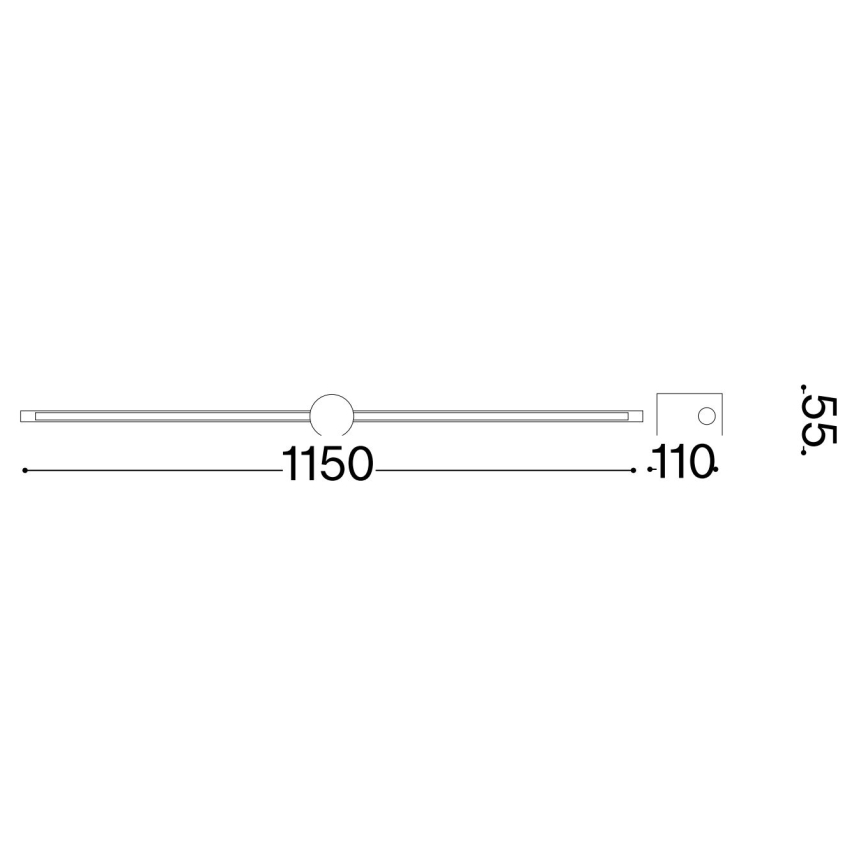 Ideal Lux - LED Svetilka za slike FILO LED/16W/230V 115 cm CRI 90 črna
