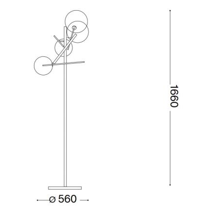 Ideal Lux - LED Talna svetilka EQUINOXE 4xG4/2W/230V medenina/dimna