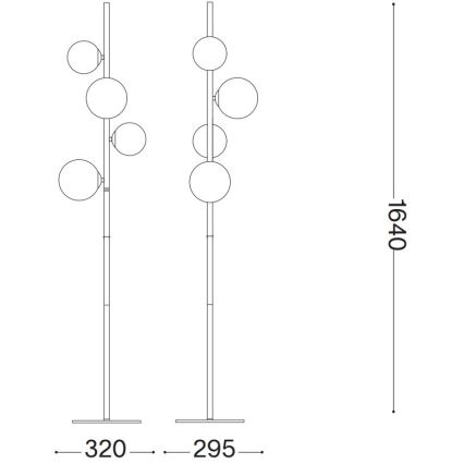 Ideal Lux - LED Talna svetilka PERLAGE 4xG9/3W/230V črna/dimna