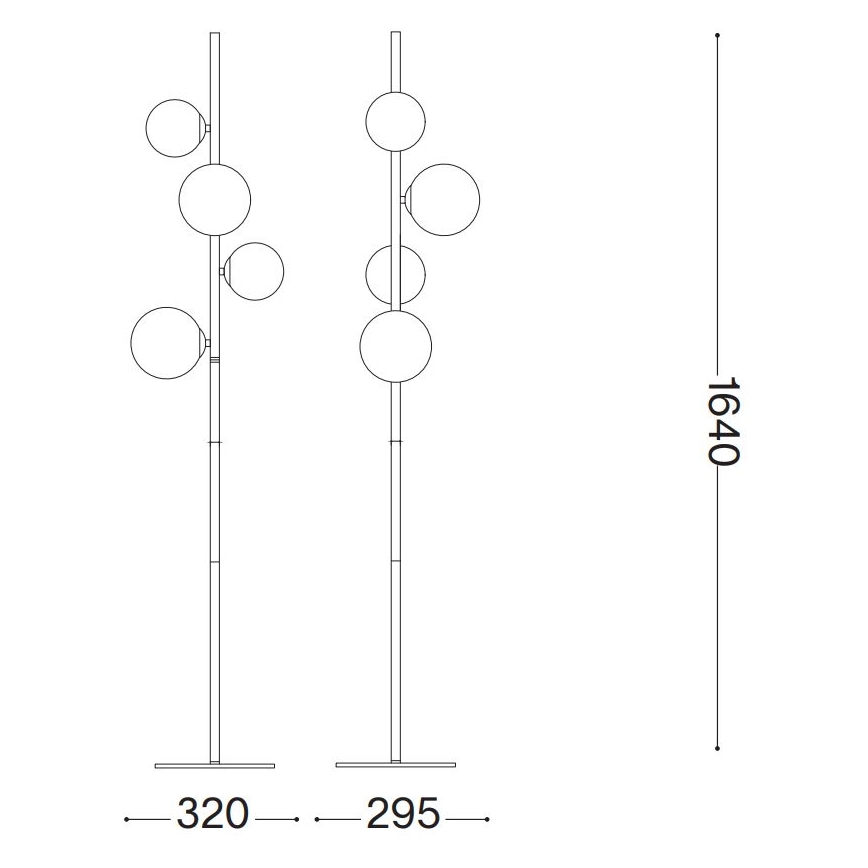 Ideal Lux - LED Talna svetilka PERLAGE 4xG9/3W/230V črna/dimna