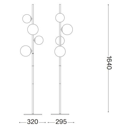 Ideal Lux - LED Talna svetilka PERLAGE 4xG9/3W/230V zlata/dimna