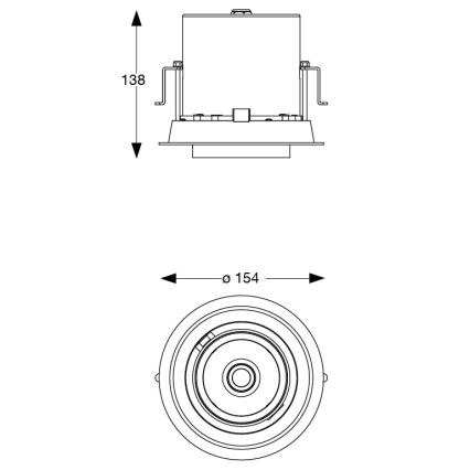Ideal Lux - LED vgradna stropna točkovna svetilka NOVA LED/30W/230V 3000K CRI 90, premer 15,4 cm, črna