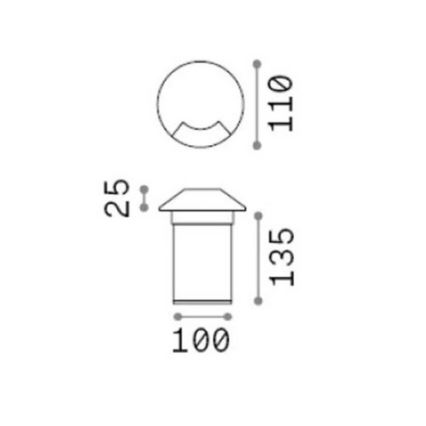 Ideal Lux - LED vgradna talna svetilka ROCKET LED/3W/230V CRI 90 IP67 matni krom