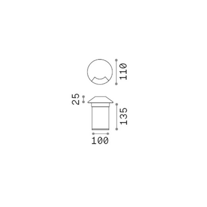 Ideal Lux - LED vgradna talna svetilka ROCKET LED/3W/230V CRI 90 IP67 matni krom
