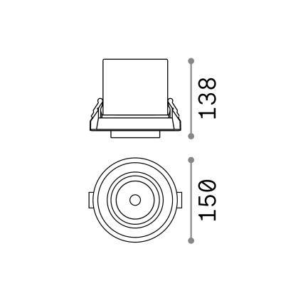 Ideal Lux - LED vgradna stropna točkovna svetilka NOVA LED/30W/230V CRI 90, premer 13,8 cm, bela