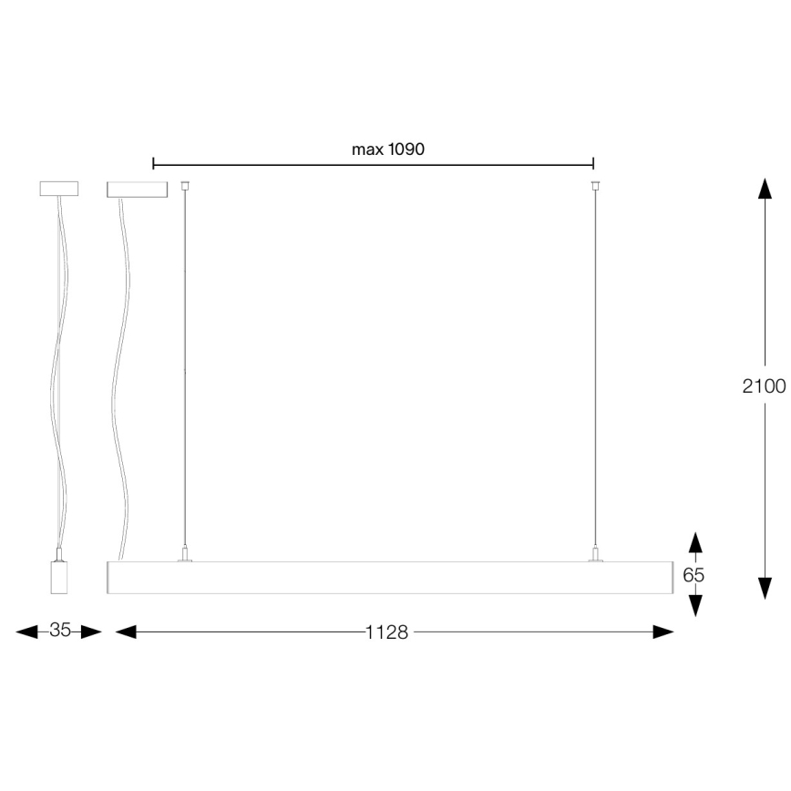 Ideal Lux - LED viseča svetilka na kablu OFFICE LED/30W/230V 3000K CRI 90 črna