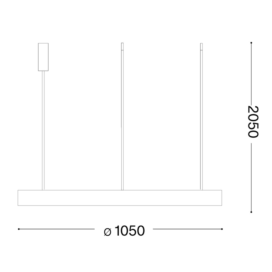 Ideal Lux - LED viseči lestenec na kablu GEMINI LED/78W/230V 2700K premer 105 cm CRI 90 črna