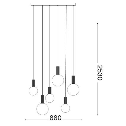 Ideal Lux - LED viseči lestenec na kablu ODEON LED/39W/230V CRI 90 bež/bela