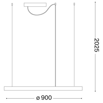 Ideal Lux - LED lestenec na kablu ORACLE SLIM LED/53W/230V 3000K CRI 90 premer 90 cm zlata