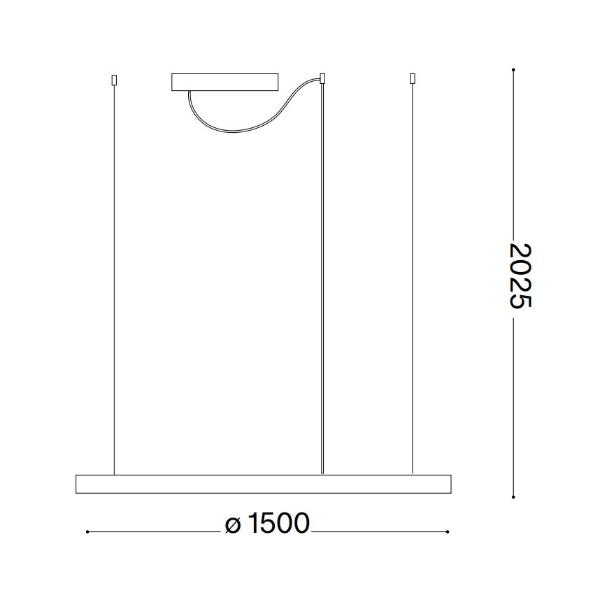 Ideal Lux - LED lestenec na kablu ORACLE SLIM LED/29W/230V 2700K CRI 90 premer 50 cm črna