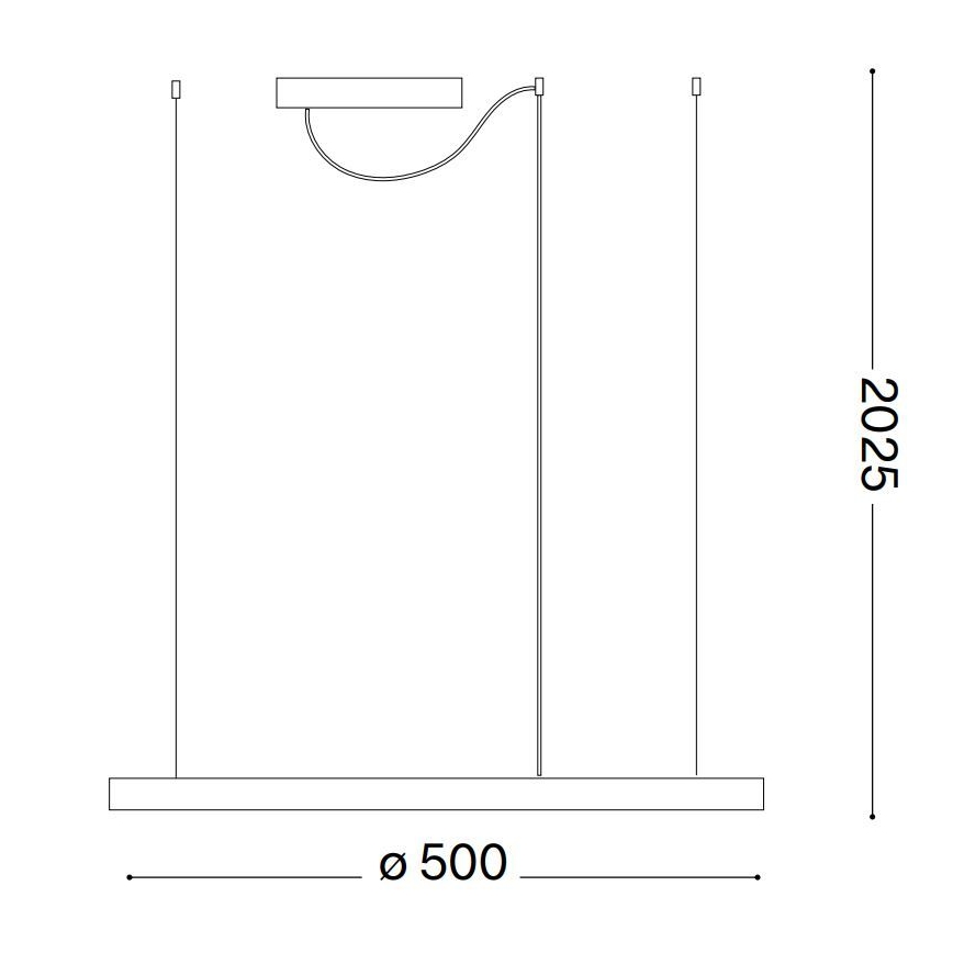 Ideal Lux - LED lestenec na kablu ORACLE SLIM LED/29W/230V 3000K CRI 90, premer 50 cm, bela