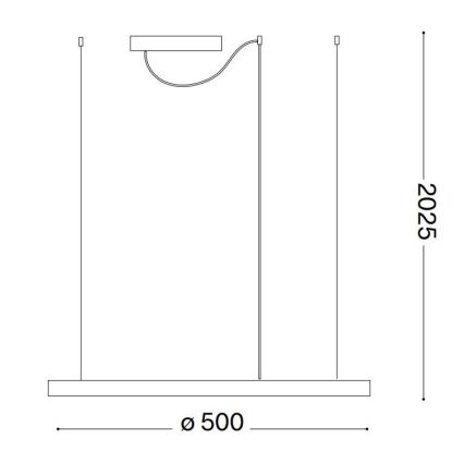 Ideal Lux - LED Lestenec na kablu ORACLE SLIM LED/29W/230V 3000K CRI 90 premer 50 cm črna