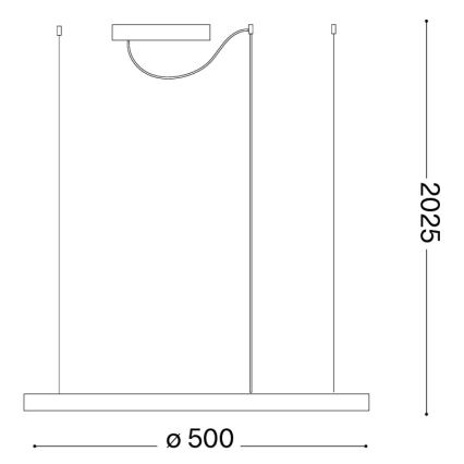 Ideal Lux - LED lestenec na kablu ORACLE SLIM LED/29W/230V 3000K CRI 90, premer 50 cm, zlata