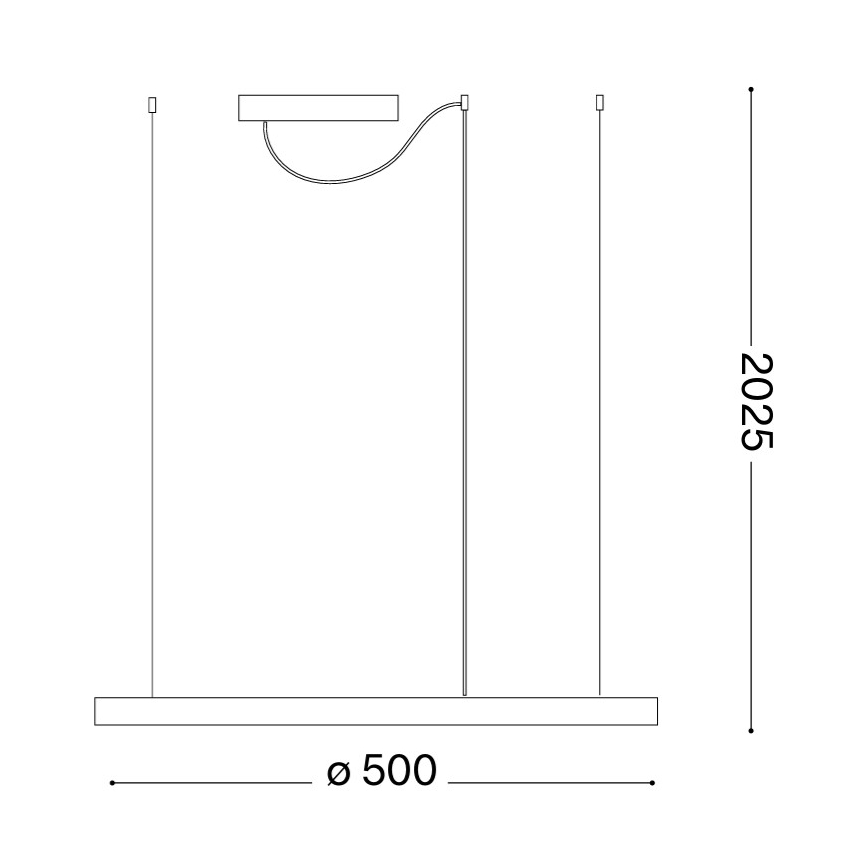 Ideal Lux - LED lestenec na kablu ORACLE SLIM LED/29W/230V 3000K CRI 90, premer 50 cm, zlata