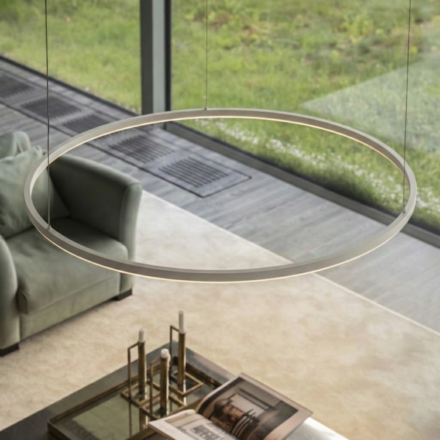 Ideal Lux - Viseči LED lestenec na jekleni vrvici ORACLE SLIM LED/37W/230V 3000K CRI 90, premer 70 cm, bel