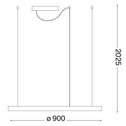 Ideal Lux - Zatemnljiv viseči lestenec na žici ORACLE SLIM LED/42W/230V 3000K CRI 90 premer 90 cm bel