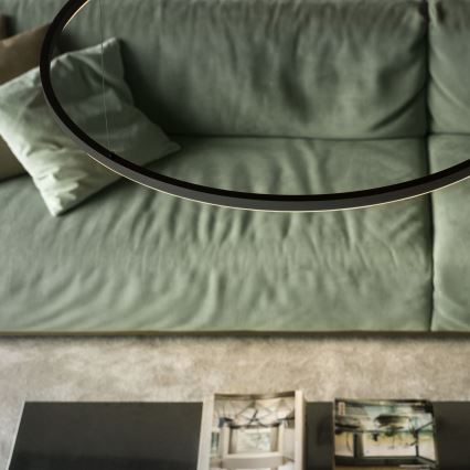 Ideal Lux - ORACLE SLIM LED viseči lestenec, 53 W, 230 V, 2700 K, CRI 90, premer 90 cm, črna