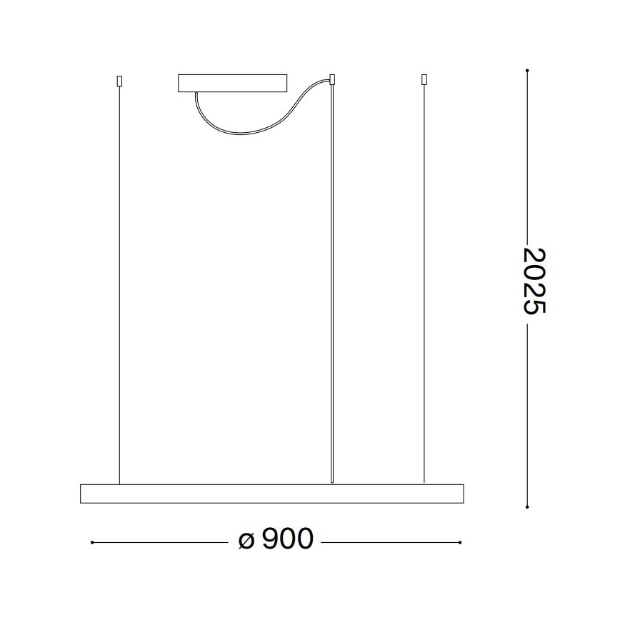 Ideal Lux - ORACLE SLIM LED viseči lestenec, 53 W, 230 V, 2700 K, CRI 90, premer 90 cm, črna