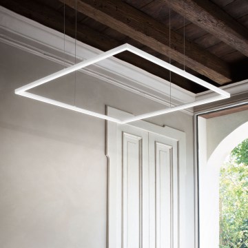 Ideal Lux - LED viseči lestenec na kablu ORACLE SLIM LED/53W/230V 3000K CRI 90 90x90 cm bela