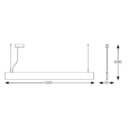 Ideal Lux - LED viseči lestenec na kablu STEEL LED/29W/230V 3000K CRI 90 120 cm bela