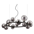 Ideal Lux - LED viseči lestenec na lanku PERLAGE 14xG9/3W/230V Ø 85 cm črna/dimna črna