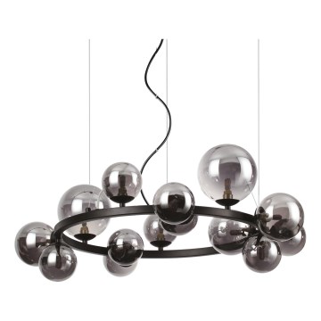Ideal Lux - LED viseči lestenec na lanku PERLAGE 14xG9/3W/230V Ø 85 cm črna/dimna črna