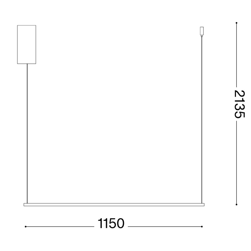 Ideal Lux - LED viseči lestenec na tankem kablu ESSENCE LED/19W/230V 3000K CRI 90 črna