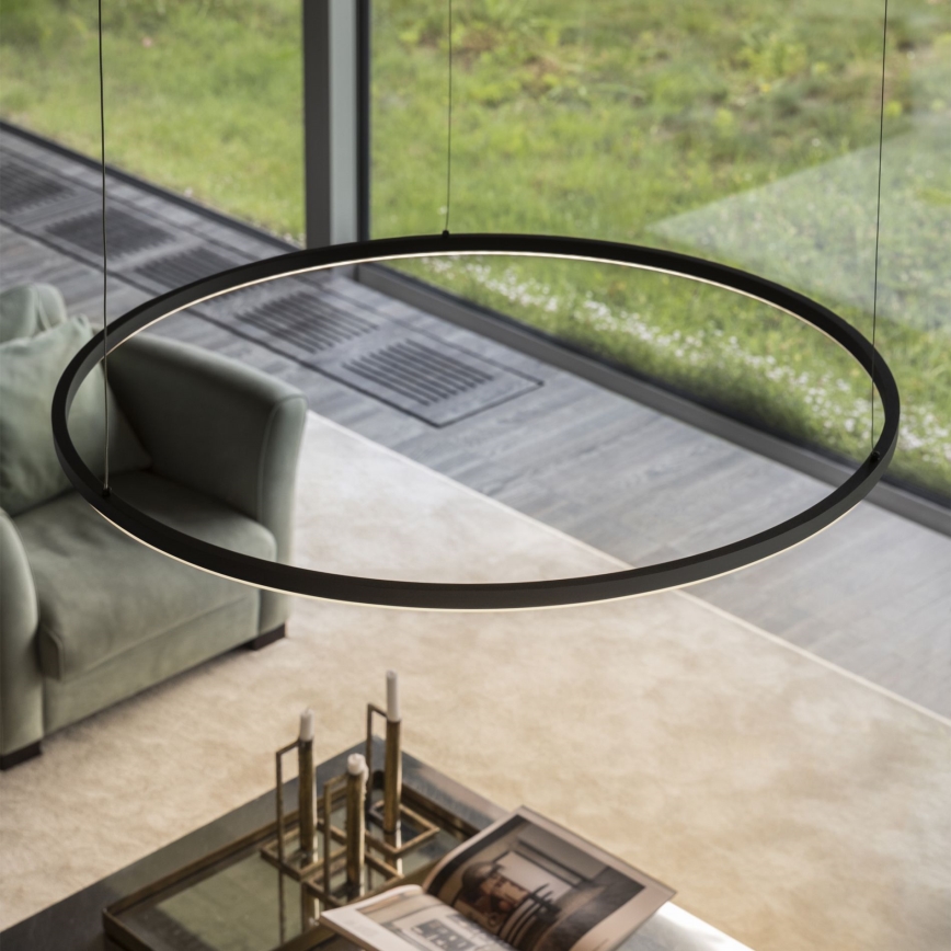 Ideal Lux - LED zatemljiv lestenec na kablu ORACLE SLIM LED/77W/230V 3000K CRI 90 premer 150 cm črna