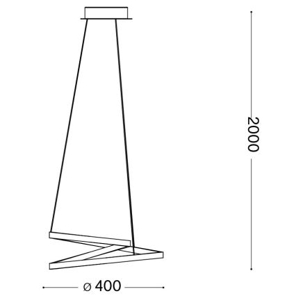 Ideal Lux - LED viseči lestenec OZ LED/38W/230V, premer 40 cm, CRI 90, zlata barva