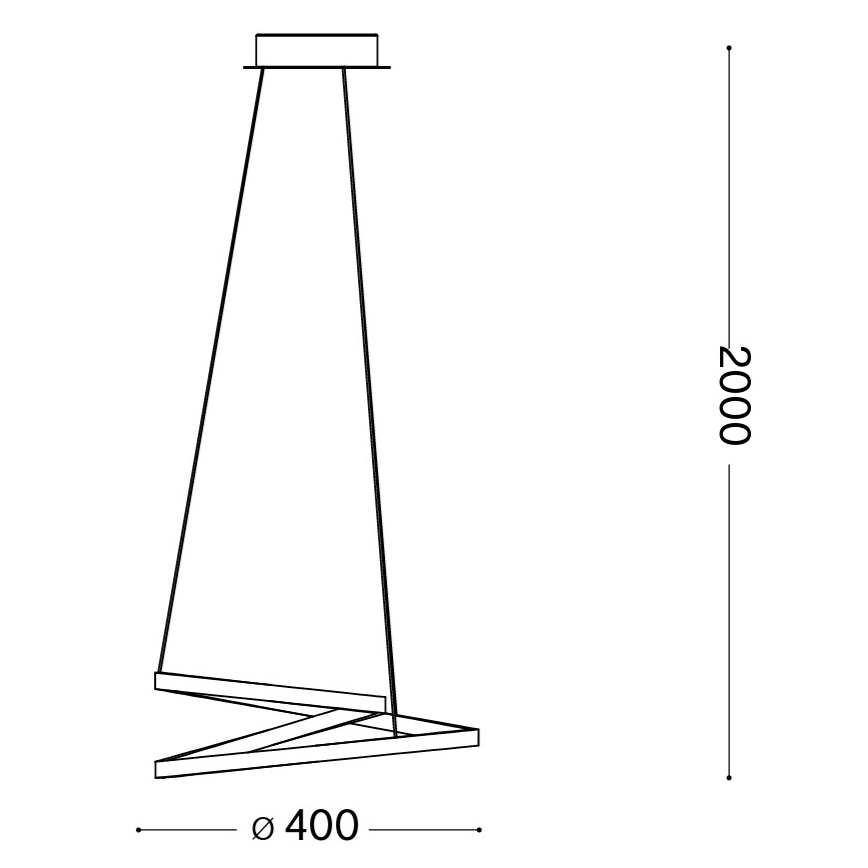 Ideal Lux - LED viseči lestenec OZ LED/38W/230V, premer 40 cm, CRI 90, zlata barva