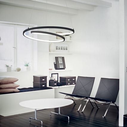 Ideal Lux - LED zatemljiv lestenec na kablu OZ LED/48W/230V Ø 60 cm CRI 90 črna
