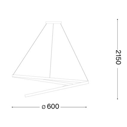 Ideal Lux - LED zatemljiv lestenec na kablu OZ LED/48W/230V Ø 60 cm CRI 90 črna