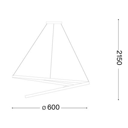 Ideal Lux - zatemnljiv LED lestenec na kablu OZ LED/48W/230V, premer 60 cm, CRI 90, v zlati barvi