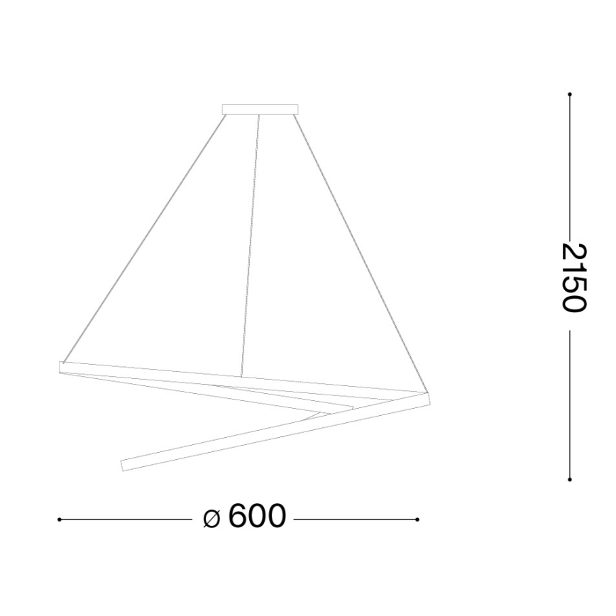 Ideal Lux - zatemnljiv LED lestenec na kablu OZ LED/48W/230V, premer 60 cm, CRI 90, v zlati barvi
