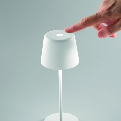Ideal Lux - LED Zatemnitvena zunanja namizna svetilka na dotik CUTE LED/2,5W/3,7V USB 2200-2700K IP65 bela