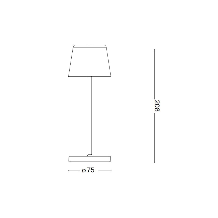 Ideal Lux - LED Zatemnitvena zunanja namizna svetilka na dotik CUTE LED/2,5W/3,7V USB 2200-2700K IP65 črna