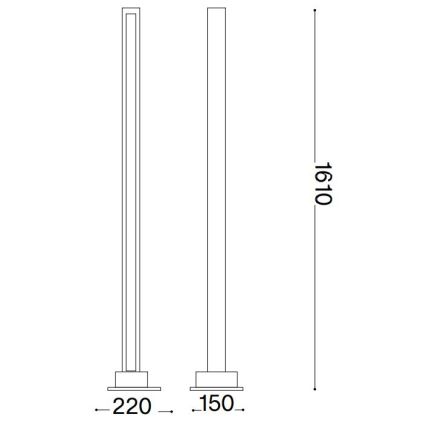 Ideal Lux - LED Zatemnitvena talna svetilka CRAFT LED/26W/230V CRI 90 bukev