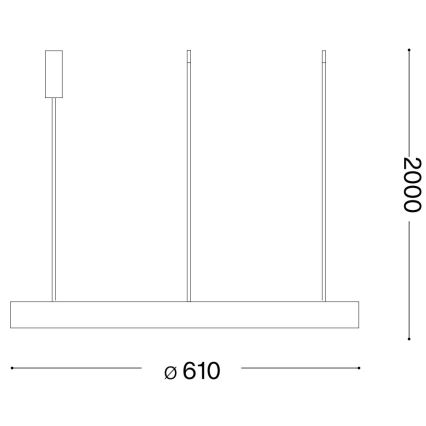 Ideal Lux - LED Zatemnitveni lestenec na vrvici GEMINI LED/48W/230V pr. 61 cm CRI 90 črna