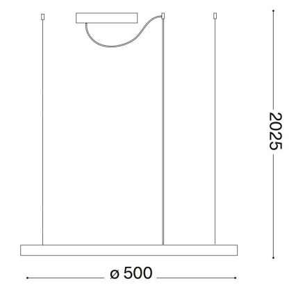Ideal Lux - LED Zatemnitveni lestenec na vrvici ORACLE SLIM LED/28W/230V 4000K pr. 50 cm CRI 90 bela