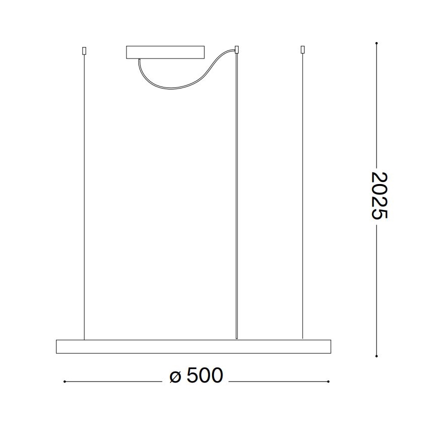 Ideal Lux - LED Zatemnitveni lestenec na vrvici ORACLE SLIM LED/28W/230V 4000K pr. 50 cm CRI 90 bela