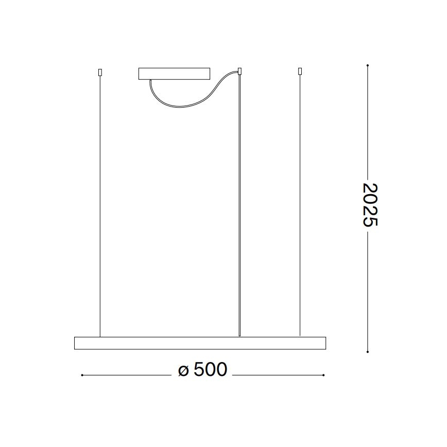 Ideal Lux - LED Zatemnitveni lestenec na vrvici ORACLE SLIM LED/28W/230V 4000K pr. 50 cm CRI 90 črna