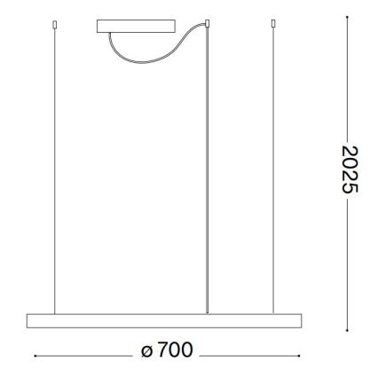 Ideal Lux - LED Zatemnitveni lestenec na vrvici ORACLE SLIM LED/40W/230V 4000K pr. 70 cm CRI 90 bela