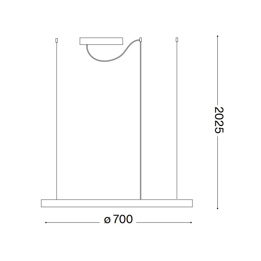 Ideal Lux - LED Zatemnitveni lestenec na vrvici ORACLE SLIM LED/40W/230V 4000K pr. 70 cm CRI 90 bela