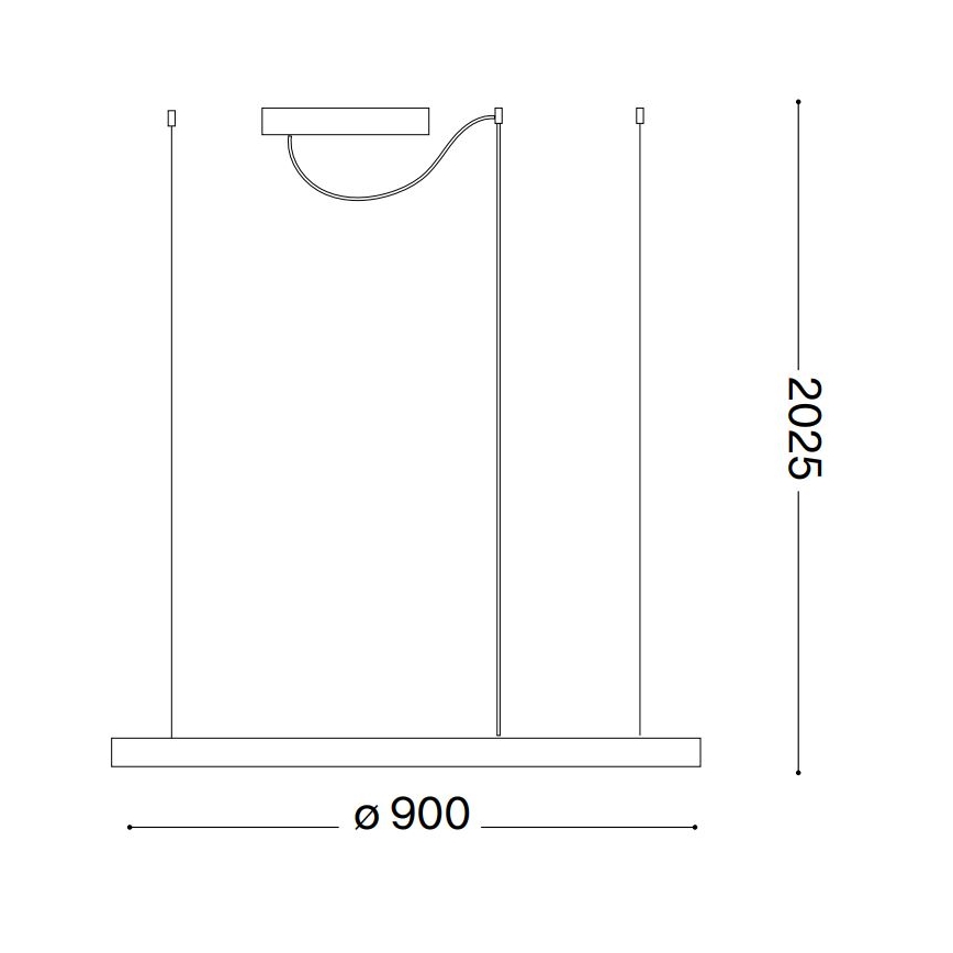 Ideal Lux - LED Zatemnitveni lestenec na vrvici ORACLE SLIM LED/42W/230V 4000K pr. 90 cm CRI 90 bela