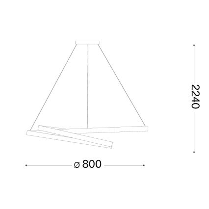 Ideal Lux - LED zatemnjevalen lestenec na lanku OZ LED/55W/230V pr. 80 cm CRI 90 bela