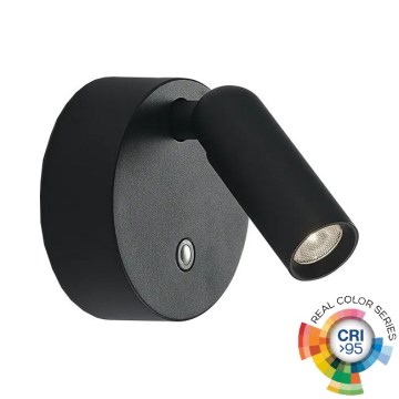 Ideal Lux - LED zatemnjevalna polnilna stenska točkovna svetilka BEAN, na dotik upravljana, LED/3W/5V 2200 mAh CRI 95 črna