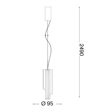 Ideal Lux - zatemnljiv LED lestenec na kablu DORICA 3xLED/9W/230V CRI 90 premer 9,5 cm črna