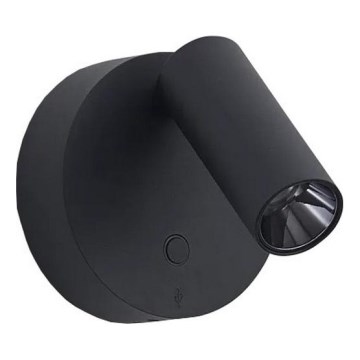 Ideal Lux - LED zatemnjiva stenska točkovna svetilka na dotik ELF LED/3W/230V CRI 95 črna